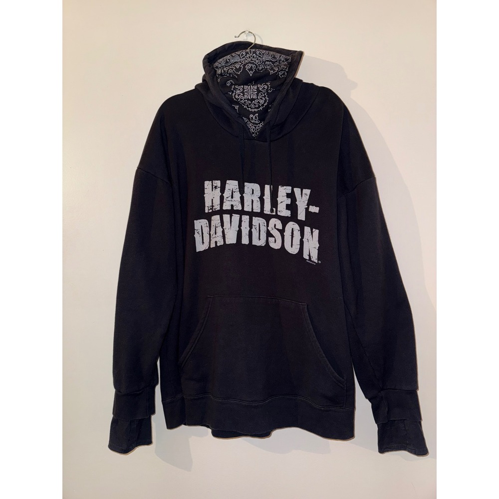 Harley-Davidson Sidewinder Hoodie Black Bandana Face Mask Chimney Rock NC 2XL